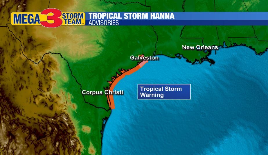 Tropical Storm Warning for the Texas Coast